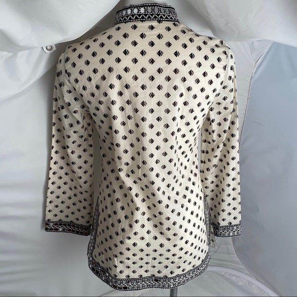 Tory Burch multicolor fish print tunic cream and black 6 - Picture 6 of 15